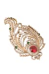 Cosa Nostraa_Gold Stone Paisley Brooch _Online_at_Aza_Fashions