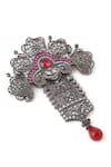 Cosa Nostraa_Black Stone Victorian Themed Brooch _Online_at_Aza_Fashions