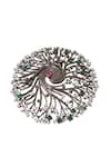 Cosa Nostraa_Black Stone Tree Of Life Studded Brooch _Online_at_Aza_Fashions