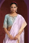 Weaver Story_Blue Silk Zari Zardozi And Sequin Embroidered Blouse _Online_at_Aza_Fashions