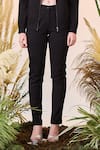 Shahin Mannan_Black Denim Narrow Fit Pant  _Online_at_Aza_Fashions