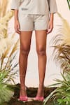 Buy_Shahin Mannan_Grey Cotton Shorts _Online_at_Aza_Fashions