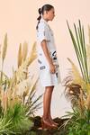 Buy_Shahin Mannan_White Self Stripe Cotton Airmail Summer Coat Dress_Online_at_Aza_Fashions