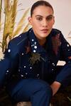 Buy_Shahin Mannan_Blue Poplin Star Splashes Shirt_Online_at_Aza_Fashions