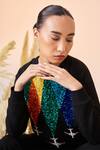 Buy_Shahin Mannan_Black Scuba Crepe Embroidered Fly Over The Rainbow Raglan Sweatshirt  _Online_at_Aza_Fashions