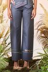 Buy_Shahin Mannan_Grey Gaberdine Be Your Best Self Waistcoat Top And Pant Set_Online_at_Aza_Fashions