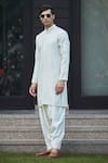 Bohame_Off White Kurta Georgette Embroidery Tarusa Full Sleeve With Salwar _Online_at_Aza_Fashions