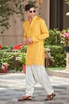 Buy_Bohame_Yellow Kurta Georgette Embroidery Chikankari Nireka Short With Salwar _Online_at_Aza_Fashions