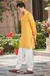 Shop_Bohame_Yellow Kurta Georgette Embroidery Chikankari Nireka Short With Salwar _Online_at_Aza_Fashions