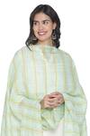 Buy_Shingora_Green Silk Pastel Stripe Embroidered Dupatta_Online_at_Aza_Fashions