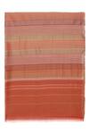 Shingora_Red Silk Striped Frayed Hem Dupatta_at_Aza_Fashions