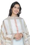 Buy_Shingora_Off White Silk Geometric Patten Woven Dupatta_Online_at_Aza_Fashions