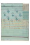 Shingora_Blue Silk Geometric Woven Dupatta_at_Aza_Fashions