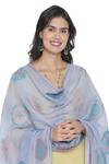 Buy_Shingora_Blue Silk Abstract Floral Jacquard Woven Dupatta_Online_at_Aza_Fashions