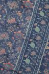 Shingora_Blue Pure Silk Floral Print Dupatta_at_Aza_Fashions