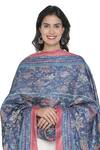Buy_Shingora_Blue Pure Silk Floral Print Dupatta_Online_at_Aza_Fashions