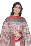 Buy_Shingora_Maroon Silk Floral Print Dupatta_Online_at_Aza_Fashions