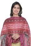 Buy_Shingora_Maroon Silk Paisley Print Dupatta_Online_at_Aza_Fashions