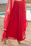 Basanti - Kapde Aur Koffee_Pink Cape- Viscose Organza Embroidery Zari Cape Placement And Draped Skirt Set _Online_at_Aza_Fashions