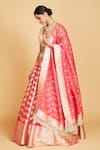 Amrin khan_Pink Lehenga Silk Banarasi Periwinkle Embellished Blouse Set  _Online_at_Aza_Fashions