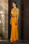 Shop_Bohame_Yellow Satin Chiffon Aminah Embellished Pleated Skirt Set For Women_Online_at_Aza_Fashions