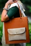 Riti_Brown Bandana Pocket Hemp Tote Bag _Online_at_Aza_Fashions