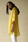 Shop_Roza_Yellow Motif Embroidered Kaftan-cut Tunic _Online_at_Aza_Fashions