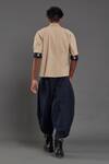 Mati_Beige 100% Cotton Plain Overlap Shirt And Baggy Pant Set _Online_at_Aza_Fashions