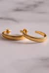 Anushka Jain Jewellery_Gold Plated Carved Lined Hoops _Online_at_Aza_Fashions