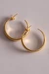 Buy_Anushka Jain Jewellery_Gold Plated Carved Lined Hoops _Online_at_Aza_Fashions