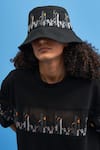 Siddhant Agrawal Label_Black Embroidered Coastline Bucket Hat _Online_at_Aza_Fashions