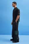 Siddhant Agrawal_Black Jersey, Patchwork 100% Shoji T-shirt _Online_at_Aza_Fashions