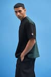 Buy_Siddhant Agrawal_Black Jersey, Patchwork 100% Shoji T-shirt _Online_at_Aza_Fashions