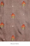 Paaprika_Grey Tussar Silk Embroidered Floral Patterns Floret Saree _Online_at_Aza_Fashions