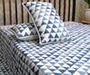 Cocobee_Blue 100% Cotton Hand Block Print Triangle Bedcover Set_Online_at_Aza_Fashions