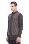 Buy_Rohit Gandhi + Rahul Khanna_Black Double Layered Cotton Shirt_Online_at_Aza_Fashions