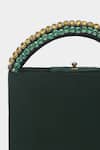 Shop_Aanchal Sayal_Green Stone Embroidered Emerald Box Bag_Online_at_Aza_Fashions