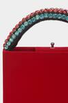 Shop_Aanchal Sayal_Red Stone Embroidered Jazz Structured Box Bag_Online_at_Aza_Fashions
