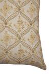 Buy_Khaabka_Gold Chanderi Silk Embroidery Geometric Floral Cushion Cover - Set Of 2_Online_at_Aza_Fashions