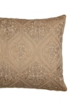 Khaabka_Brown Chanderi Silk Embroidery Cushion Cover - Set Of 2 _Online_at_Aza_Fashions