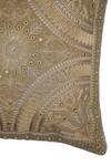 Buy_Khaabka_Brown Cotton Linen Embroidery Tonal Cushion Cover - Set Of 2_Online_at_Aza_Fashions