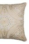 Khaabka_Off White Cotton Linen Embroidery Thread And Mirror Work Cushion Cover - Set 2_Online_at_Aza_Fashions