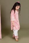 Chotibuti_Pink Cotton Embroidery Block Print Kurta And Pant Set _at_Aza_Fashions