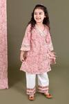 Buy_Chotibuti_Pink Cotton Embroidery Block Print Kurta And Pant Set _Online_at_Aza_Fashions