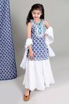 Buy_Chotibuti_Blue Cotton, Lurex, Muslin Geometric Pattern Kurta Lehenga Set _Online_at_Aza_Fashions