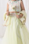 Buy_Chotibuti_Green Organza Embroidery Mirror Work Waistband Lehenga Set _Online_at_Aza_Fashions