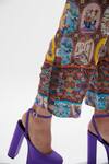 Buy_Cin Cin_Multi Color Silk Printed Abstract Botanical Band Collar Coco Top And Pant Set _Online_at_Aza_Fashions