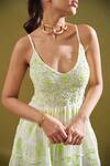 Buy_Cin Cin_White Cotton Embroidery V-neck Soma Floral Dress _Online_at_Aza_Fashions