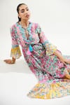 Buy_Cin Cin_Pink Cotton Printed Flower Keyhole Ruchi Dress For Women