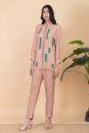 Shop_Chambray & CO._Beige All Weather Pure Silk Embroidery Appliques Raine Work Shirt And Pant Set _Online_at_Aza_Fashions